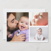 Simply Elegant Baby Girl Photo Collage Birth Annou 案内状 (裏面)
