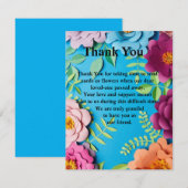 Simply Elegant Floral Funeral Sympathy  サンキューカード (正面/裏面)