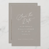 Simply Elegant Minimalist Save The Date Photo Card 招待状 (正面/裏面)