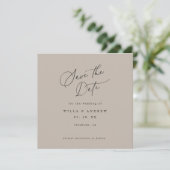 Simply Elegant Minimalist Save The Date Photo Card 招待状 (スタンド正面)