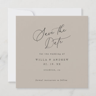 Simply Elegant Minimalist Save The Date Photo Card 招待状