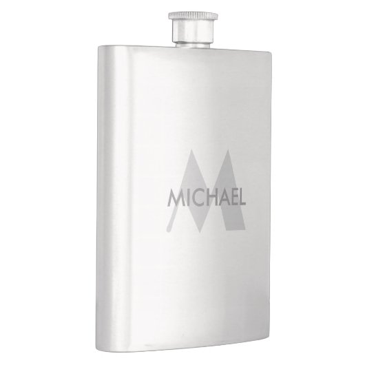 Simply Elegant Monogram and Name フラスク (右)