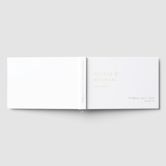 Simply Elegant Typography Modern Wedding ゲストブック (全面)