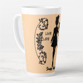 Simply Enspired "一杯ずつ楽しむ人生" カフェラテマグ (左アングル)