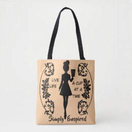 Simply Enspired "一杯ずつ楽しむ人生" トートバッグ