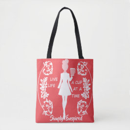 Simply Enspired "一杯ずつ楽しむ人生" トートバッグ