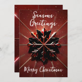 Simply Enspired Red Snowflake Merry Christmas シーズンカード (正面/裏面)