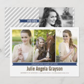 Simply Genius 4写真卒業のお知らせ 招待状 (正面/裏面)