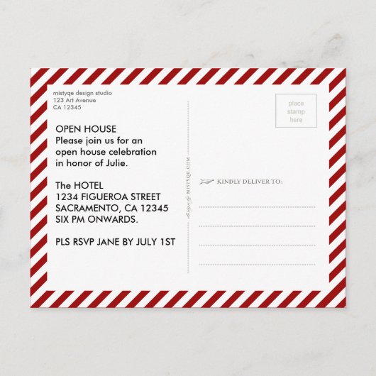 Simply Genius 4写真卒業はがき インビテーションポストカード (裏面)