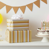 Simply Gold to Silver Stripes Wrapping Paper ラッピングペーパー