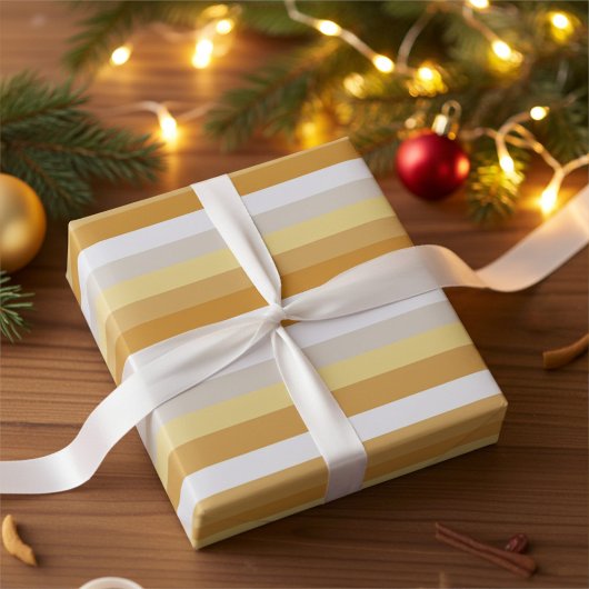 Simply Gold to Silver Stripes Wrapping Paper ラッピングペーパー