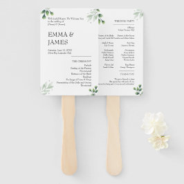 Simply Greenery Wedding Program Invitation ハンドファン