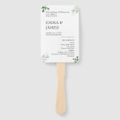 Simply Greenery Wedding Program Invitation ハンドファン (正面)