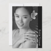 Simply Her モダン Bride B/Wフォトブライダルシャワー 招待状 (正面)