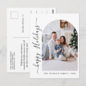 Simply Holiday PHOTOエレガントクリスマスグリーティング ポストカード (正面/裏面)