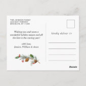 Simply Holiday PHOTOエレガントクリスマスグリーティング ポストカード (裏面)