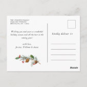 Simply Holiday PHOTOエレガントクリスマスグリーティング ポストカード (裏面)