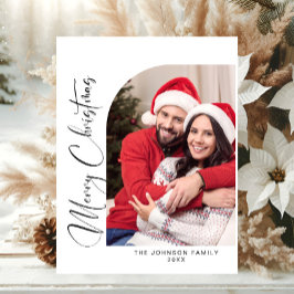 Simply Holiday PHOTOエレガントクリスマスグリーティング ポストカード