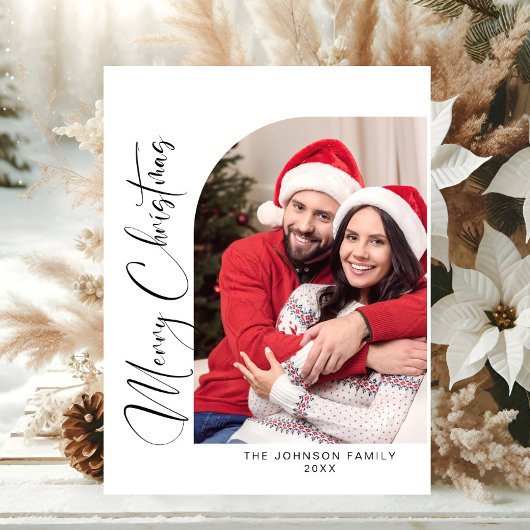 Simply Holiday PHOTOエレガントクリスマスグリーティング ポストカード