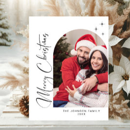 Simply Holiday PHOTOエレガントクリスマスグリーティング ポストカード
