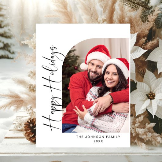 Simply Holiday PHOTOエレガントクリスマスグリーティング ポストカード