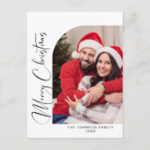 Simply Holiday PHOTOエレガントクリスマスグリーティング ポストカード (正面)