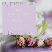 Simply Lavender Foliage Wedding Square 招待状