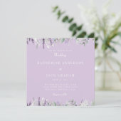 Simply Lavender Foliage Wedding Square 招待状 (スタンド正面)