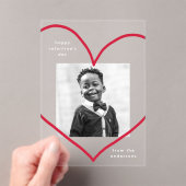 Simply Love赤いハートフォトバレンタインデー アクリル招待状 (インサイチュ (ポータブル))