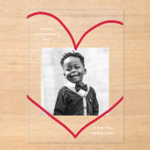 Simply Love赤いハートフォトバレンタインデー アクリル招待状 (正面)