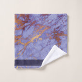 Simply Marble Purpleと金ゴールドID672 バスタオルセット (ウォッシュタオル)