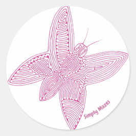 Simply Mazes Butterfly Mazeステッカー ラウンドシール