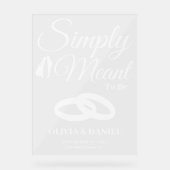 Simply Meant to Be Wedding Welcome アクリルサイン (正面)