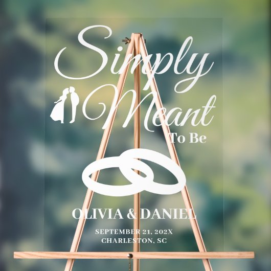  Simply Meant to Be Wedding Welcome アクリルサイン (ニュートラル)