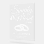 Simply Meant to Be Wedding Welcome アクリルサイン (傾斜)