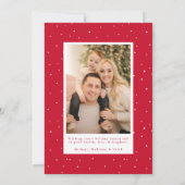 Simply Merry エレガント Christmas Script Red 4 Photo シーズンカード (裏面)