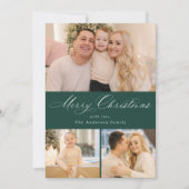 Simply Merry Christmas Green 4エレガント写真 シーズンカード (正面)