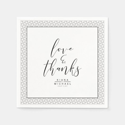 Simply Minimalistの結婚ブラックID感謝してい523 スタンダードカクテルナプキン (正面)