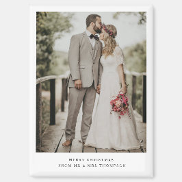 Simply Modern Merry Christmas | Wedding Photo Card マグネット