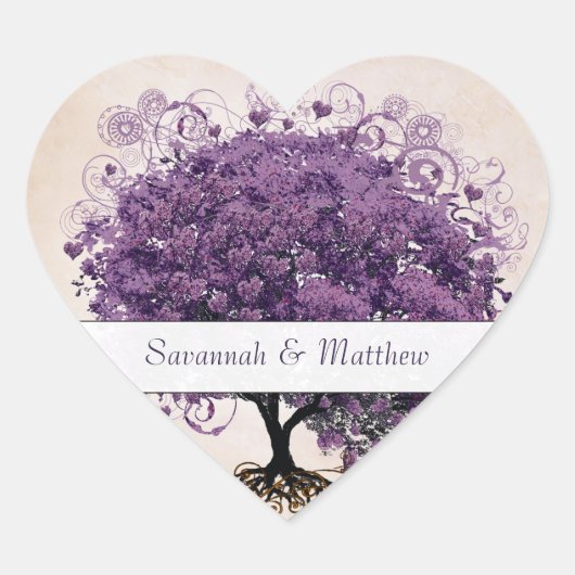 Simply Peachyハートリーフ結婚ツリーのシール ハートシール (正面)