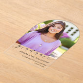 Simply Photo エレガント Arch Homeschool卒業 アクリル招待状 (レイダウン)