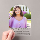 Simply Photo エレガント Arch Homeschool卒業 アクリル招待状 (インサイチュ (ポータブル))