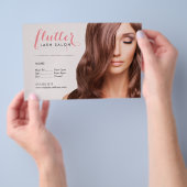 Simply Pink Lashサロン写真の価格リストメニューフライヤー チラシ (ハンドル)