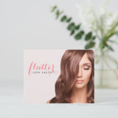 Simply Pink Lashサロン写真プロモーションポストカード ポストカード (スタンド正面)