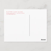 Simply Pink Lashサロン写真プロモーションポストカード ポストカード (裏面)