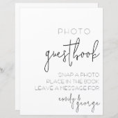 Simply Quaintフォトゲストブック結婚のサイン (正面/裏面)