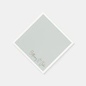 Simply Sage金ゴールドスクリプト結婚のカクテル スタンダードカクテルナプキン (角)