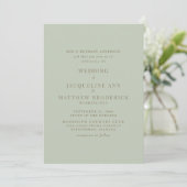 Simply Sage Bride Parents Gold Text Wedding 招待状 (スタンド正面)