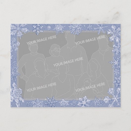 Simply Snowflakes Art Frame パーソナライズされたPhoto 1 ポストカード (正面)