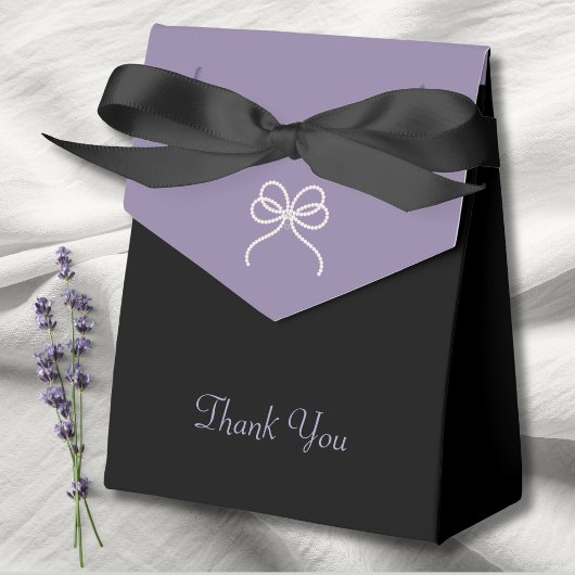 Simply Stunning Lavender and Black Bow Thank You フェイバーボックス